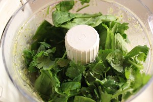 add spinach and cilantro