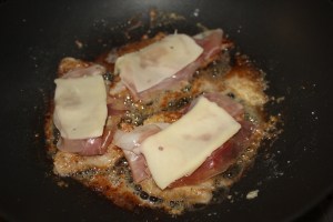 top veal with proscuitto and cheese