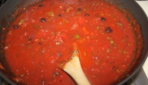 Add tomatoes, tomato sauce, etc