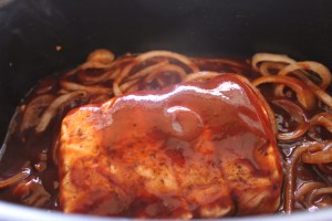 Add the sauce to the pork