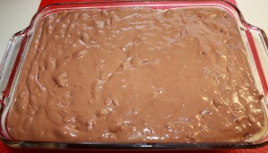 Spread batter into greased baking dish
