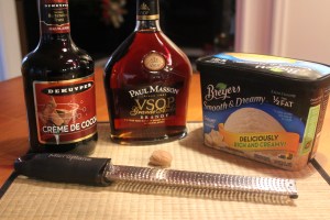 Brandy Alexander with ice cream ingredients