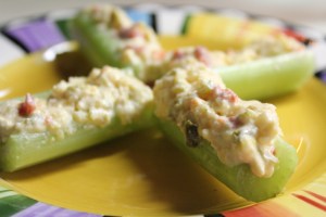 Kel's Pimento cheese stuffed celery