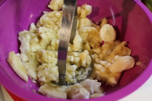 Mash bananas