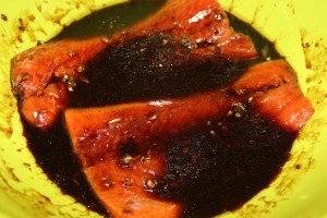 Place salmon in marinade