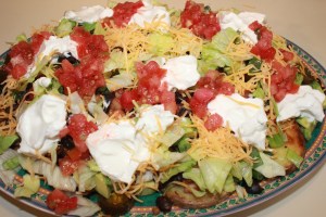 Garnish with sour cream