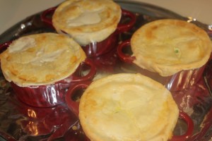 Pot pies out of the oven