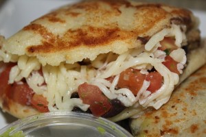 Guasaca's Grilled chicken arepa