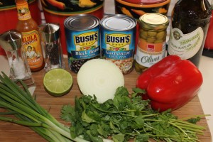 Kel's Cafe Black bean and garbanzo salad ingredients