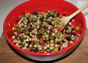 Kel's Cafe Black Bean and Garbanzo salad