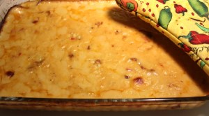 Kel's Corn casserole out of the oven