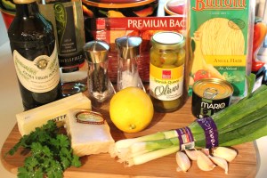 Lemony-garlic angel hair ingredients