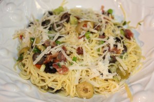 Lemony-garlic angel hair