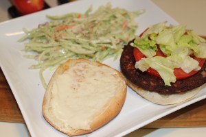 Nayonaise with black bean burger