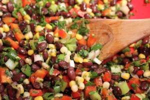 Black bean salad closeup