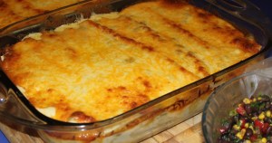 Enchiladas out of the oven