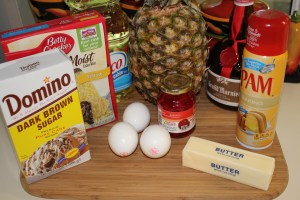 Individual Pineapple upside down cake ingredients