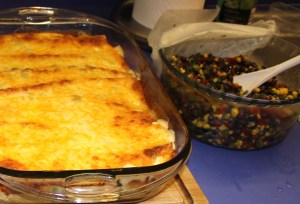 Serve enchiladas with black bean salad