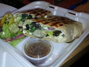 Glenlake Cafe  Grape leaf and hummus wrap OMG