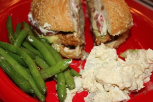 Bleu cheese turkey burger ready to eat!