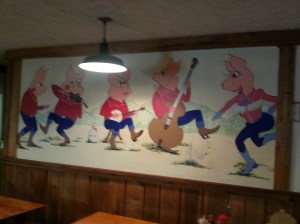 Woodlands pig mural