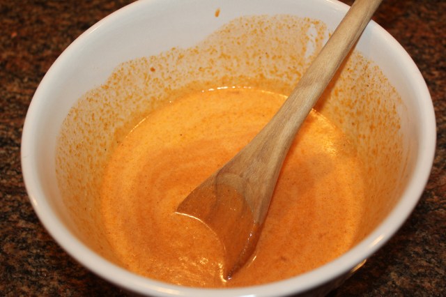 Beautiful pumpkin color in this batter