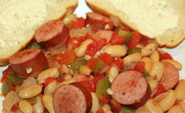 Kielbasa with Red Gold Tomatoes and Cannellini beans