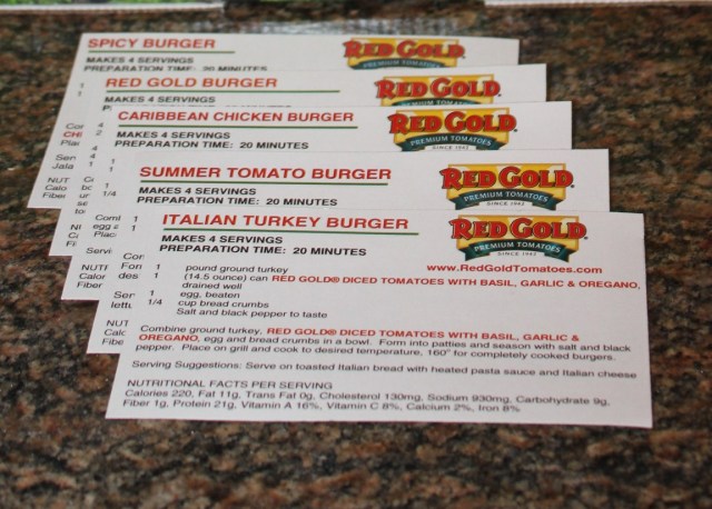 Red Gold recipe cards