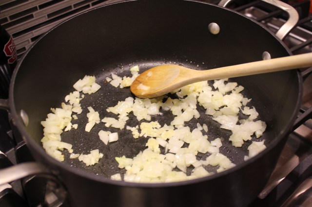 Saute onions and garlic