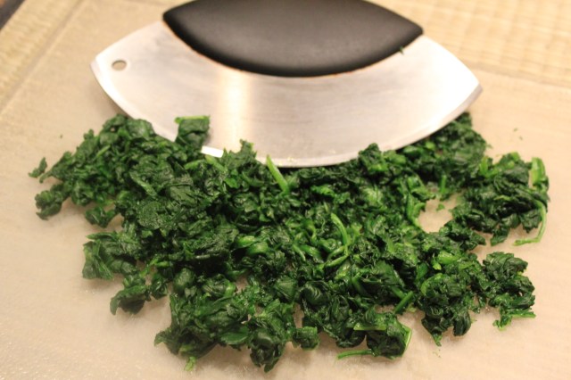 Chop spinach