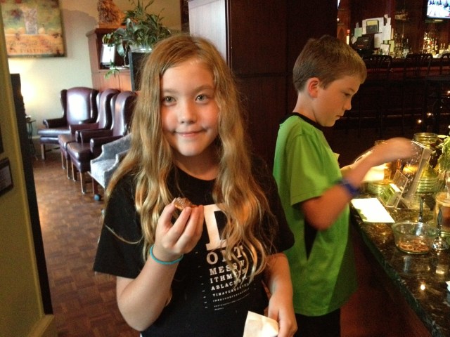 Kids at Relish's tasting bar