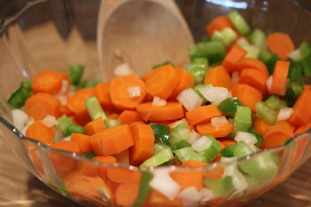 Mix carrots and other veggies