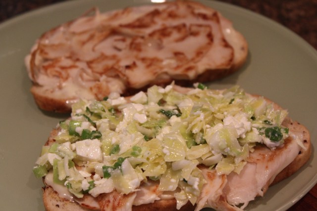 Top with marinated slaw