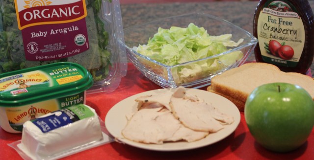 Turkey, arugula, goat cheese, etc. ingredients