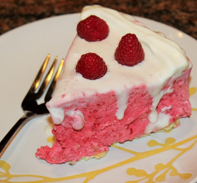 A slice of raspberry torte