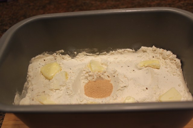 Add yeast and butter to otehr dill bread ingredients