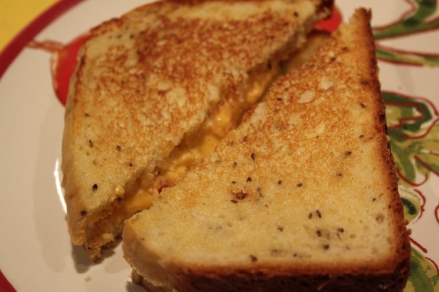 grilled pimento cheese on Kel's dill bread