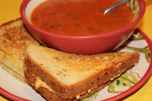 Kel's dill bread pimento cheese with tomato soup
