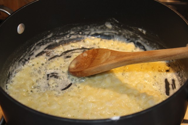 Mix flour into butter and onions