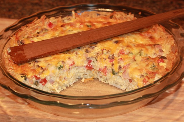 Kel's hash brown crusted quiche