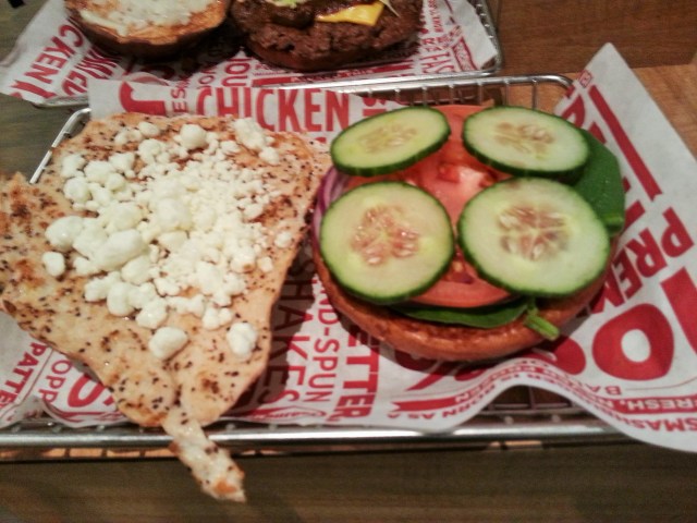 Smashburger chicken sandwich with goat cheese