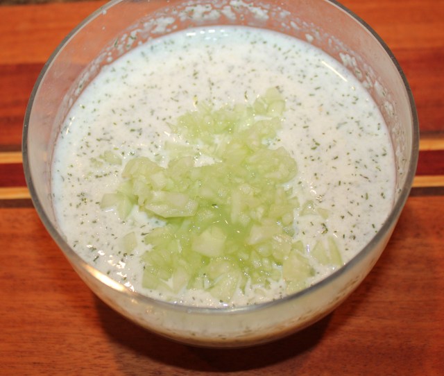 Add reserved cucumber to sauce