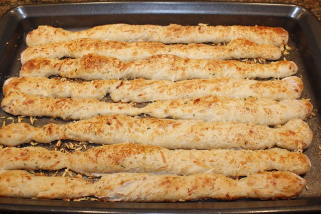 Kel's breadsticks out of the oven