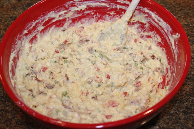 Kel's Krusteaz Cornbread muffin batter is ready to go into muffin tins!