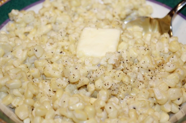 Add butter to corn before serving