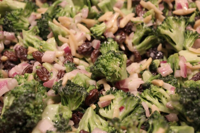 broccoli salad closeup