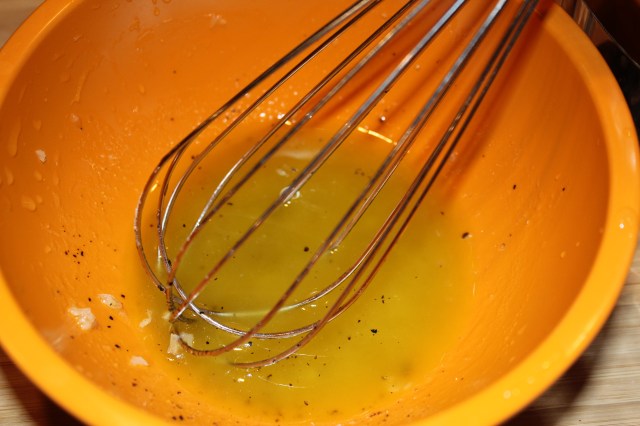 Whisk dressing ingredients