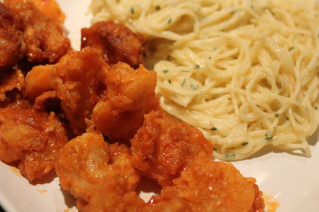 Kel's buffalo shrimp with pasta