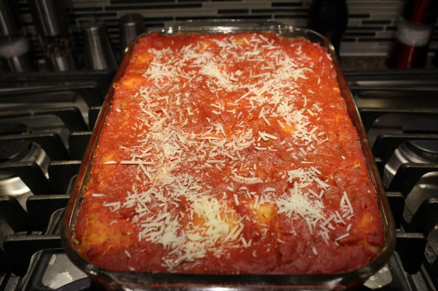 Sprinkle casserole with cheese