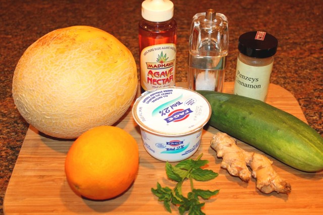 Kel's cantaloupe ginger soup ingredients